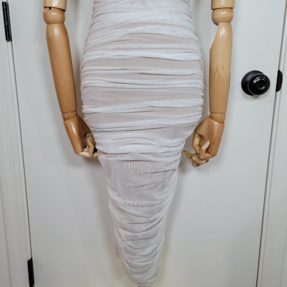 Nookie x REVOLVE Mecca Midi Dress Size XSStunning Bridal White + Nude Mesh - Picture 2 of 14